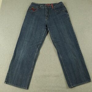 LRG Lifted Research Group Jeans Mens 34 Relaxed Straight 5-Pocket Denim Blue